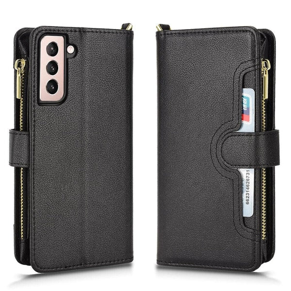 Compatible with Samsung Galaxy S21 5G Case Magnetic Leather Wallet Samsung Card Holder Protective Cover - Image 2