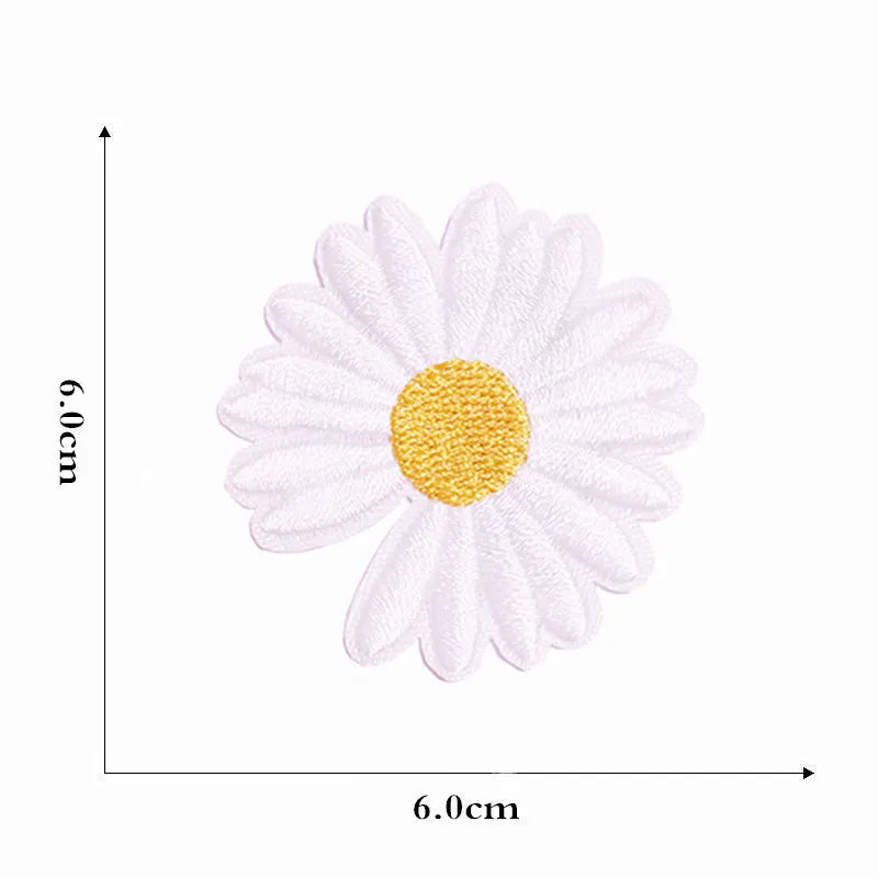 12 Pieces Embroidered Patches Iron-on Fabric Sew-on Patch Floral Pattern Mini Sunflower Embroidered Patches for Clothes Jeans Hat Backpacks - Image 4