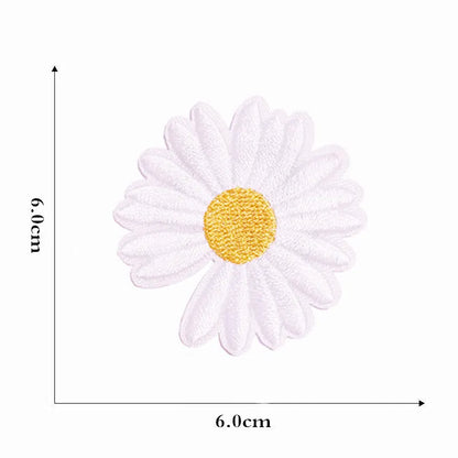 12 Pieces Embroidered Patches Iron-on Fabric Sew-on Patch Floral Pattern Mini Sunflower Embroidered Patches for Clothes Jeans Hat Backpacks - Image 4