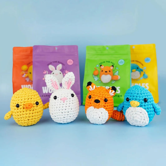 Woobles crochet set for beginners in simple pea yarn, as seen on Shark Tank Penguin - Image 2
