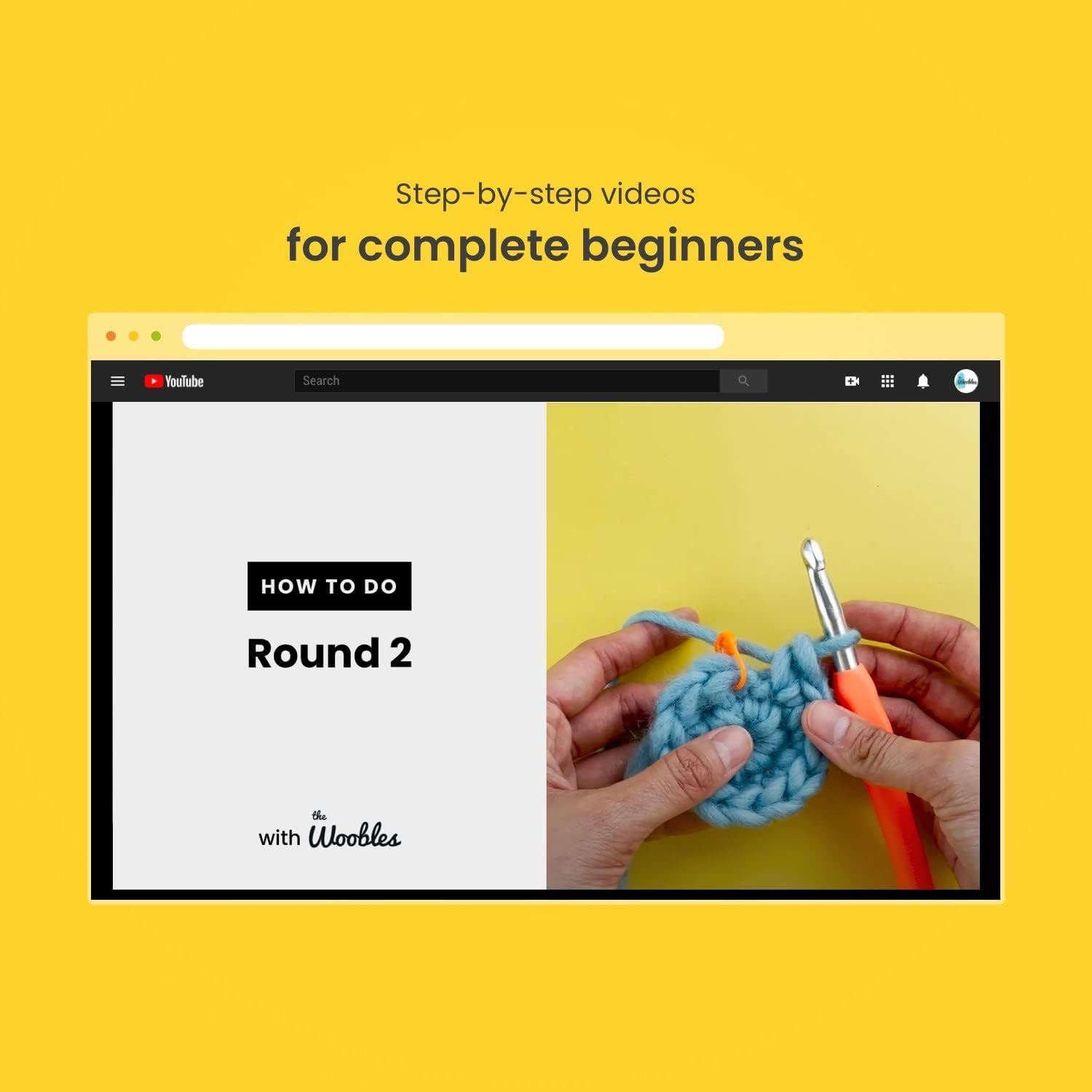 Woobles crochet set for beginners in simple pea yarn, as seen on Shark Tank Penguin - Image 3