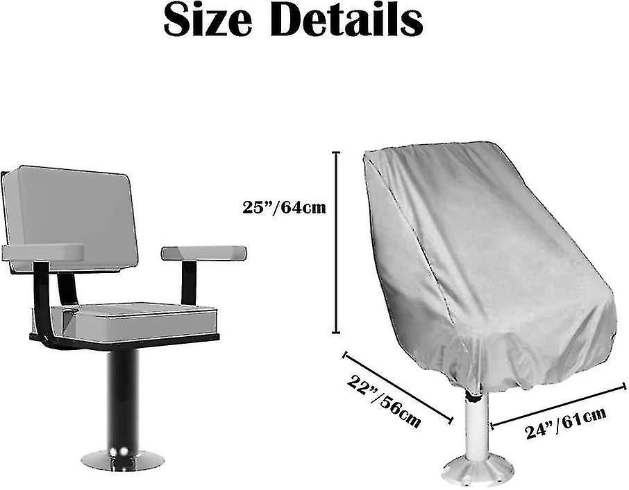 Outdoor Waterproof Chair Covers 2-Pack for Pontoon Boat Bench Protector Oxford Fabric Compatible with Pedestal Captain Chair - Image 2