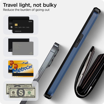 2023 new iPhone 14 case with card holder, Wireless charging compatible iPhone 14 Wallet case, Slim shockproof iPhone 14 case Wallet (blue)_max - Image 5