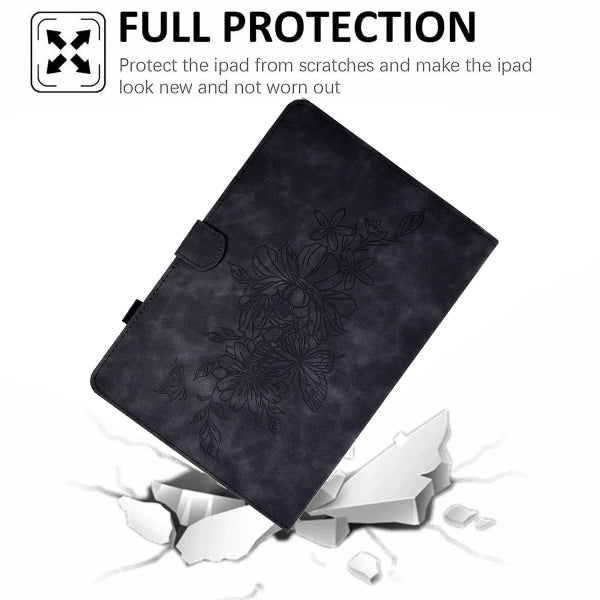 Compatible with Samsung Galaxy Tab A 10.1 2016 T580 T585 Shockproof Case Black Pu Leather Butterfly Floral Pattern Samsung - Image 5