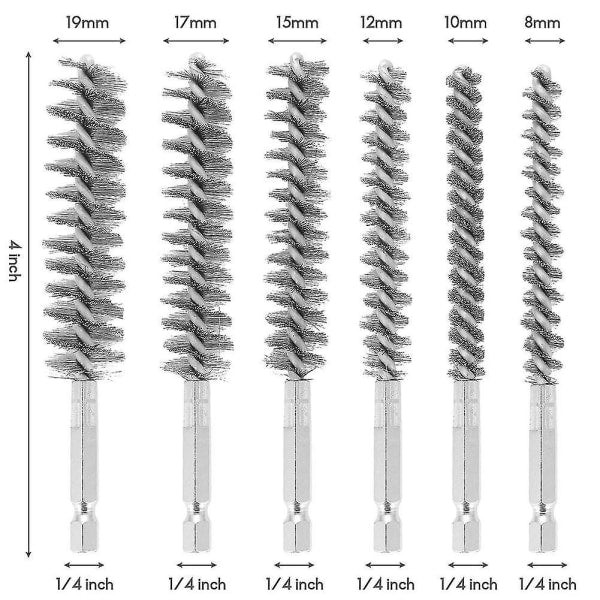 6-Piece Wire Brush Set for Drills, Multiple Sizes for Cleaning, Compatible with Most Brands - Image 2
