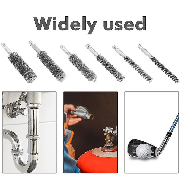 6-Piece Wire Brush Set for Drills, Multiple Sizes for Cleaning, Compatible with Most Brands - Image 3