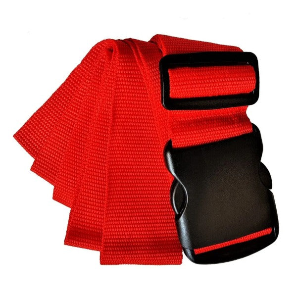 Red Luggage Straps 2-Pack with Metal Luggage Tags Adjustable Suitcase Strap Set - Image 2