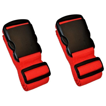 Red Luggage Straps 2-Pack with Metal Luggage Tags Adjustable Suitcase Strap Set - Image 5