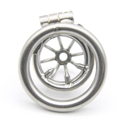 Stainless Steel Male Chastity Cage with 50mm Ring - Image 4