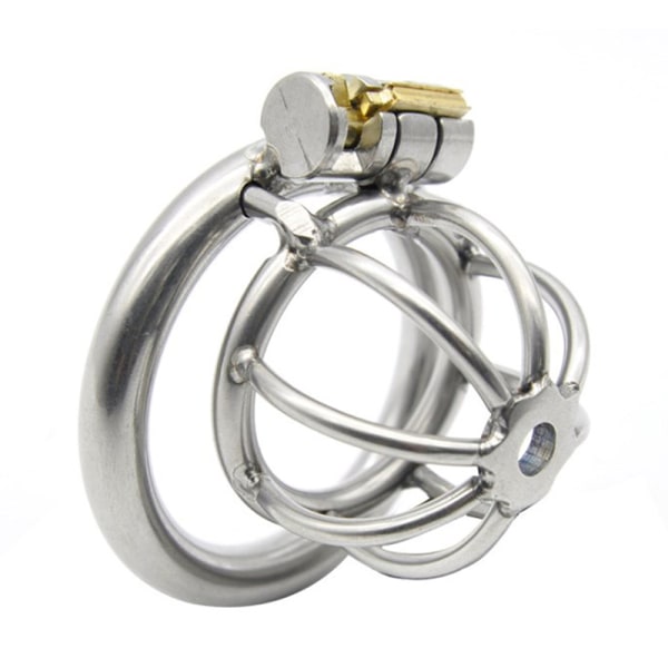 Stainless Steel Male Chastity Cage with 50mm Ring - Image 5