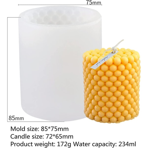 Candle mold, 3D cylindrical molds, geometric modern mold, candle making molds, DIY mold, molds for di_max - Image 5