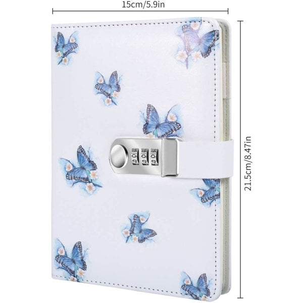 A5 Creative Password Journal with Lock, PU Leather Diary with Combination Lock Password Diary for Notebook Locking Time Book (Style 1) - Image 2