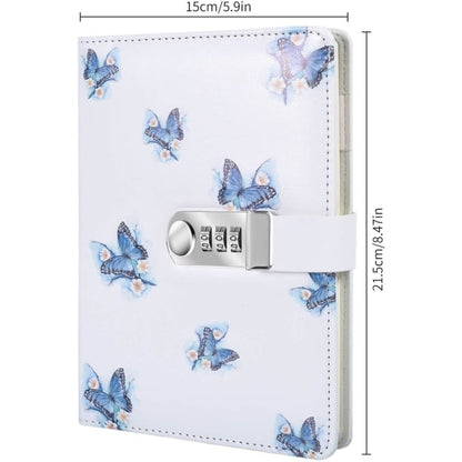 A5 Creative Password Journal with Lock, PU Leather Diary with Combination Lock Password Diary for Notebook Locking Time Book (Style 1) - Image 2