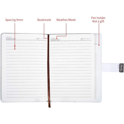 A5 Creative Password Journal with Lock, PU Leather Diary with Combination Lock Password Diary for Notebook Locking Time Book (Style 1) - Image 5