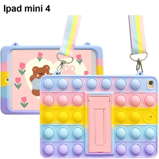 compatible with Tablet Case-Bear Head Color + Lanyard-IPAD mini 4_max - Image 2
