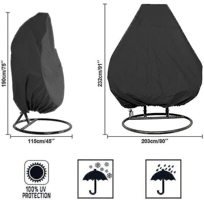 Barsinfi Oxford Zipper Hanging Chair Cover 190 X 115 Cm Waterproof Cover for Garden and Outdoor Furniture 190 X 115 Cm_max - Image 5