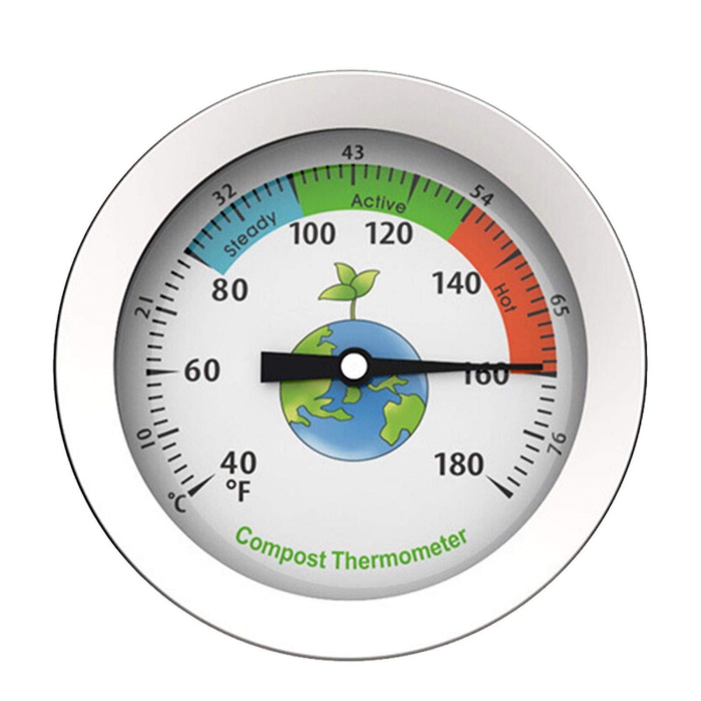 Compost Thermometer with Max Dial for Garden Soil Measurement Portable