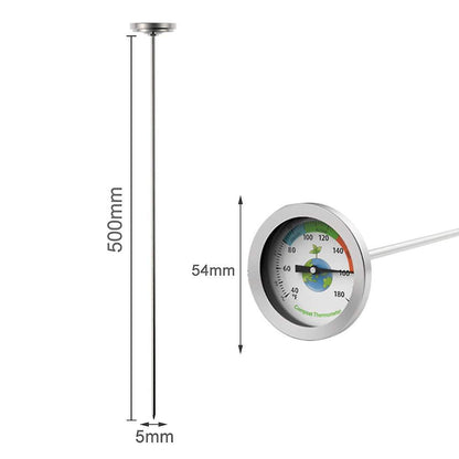 Compost Thermometer with Max Dial for Garden Soil Measurement Portable - Image 2