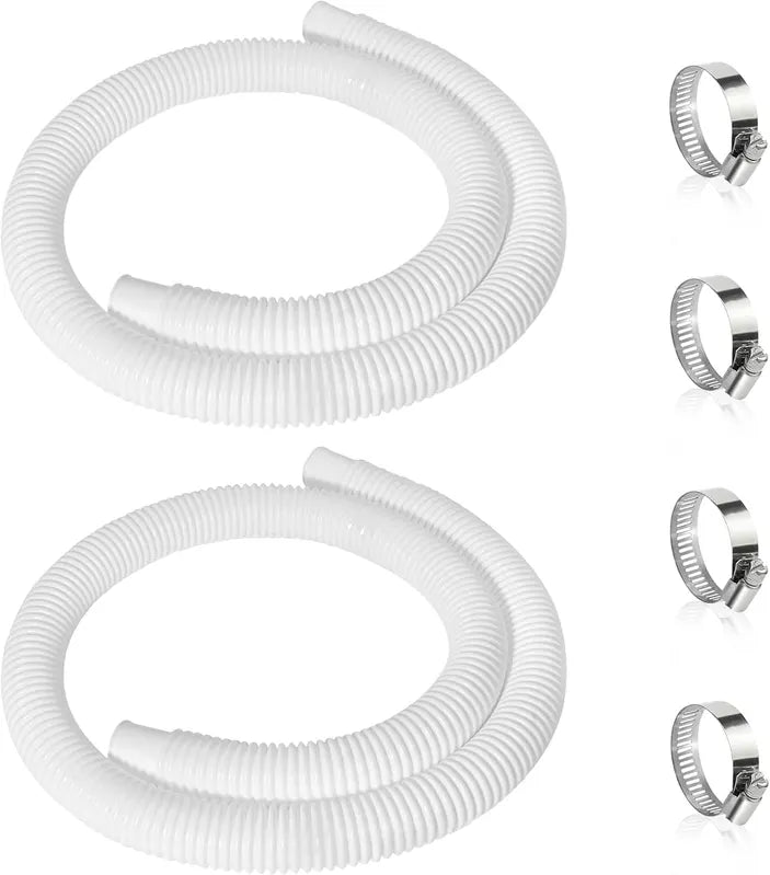 Pool Hose, 2 pcs 32 mm hose for above ground pool, 150 cm pool pump hose for Intex 330 GPH, 530 GPH and 1000 GPH/NC/_max Black Black