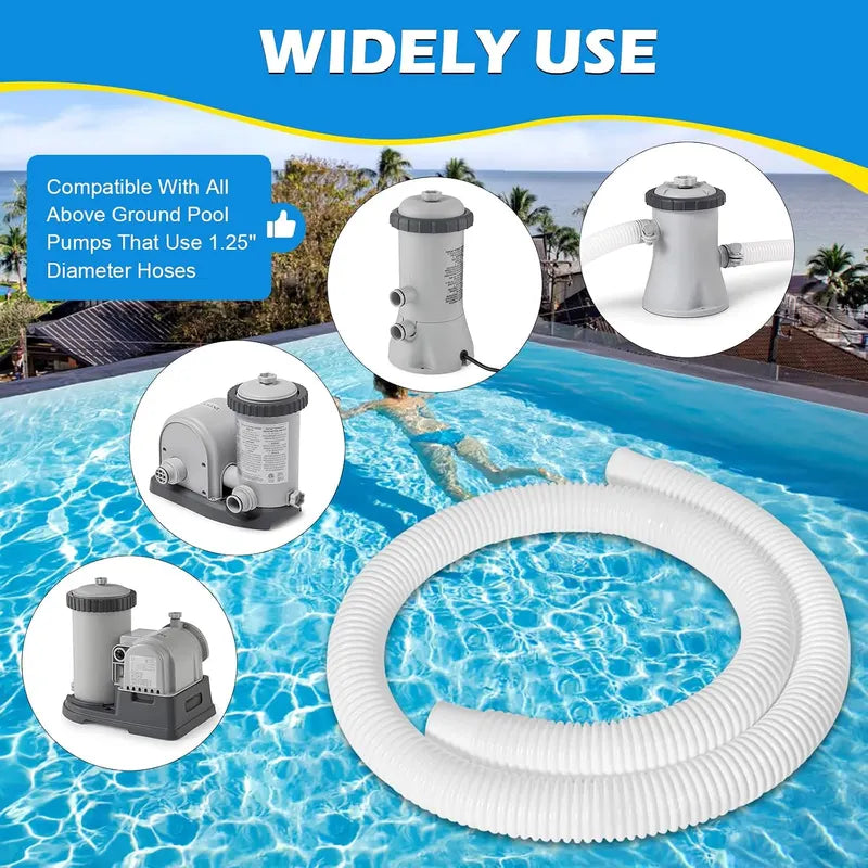 Pool Hose, 2 pcs 32 mm hose for above ground pool, 150 cm pool pump hose for Intex 330 GPH, 530 GPH and 1000 GPH/NC/_max Black Black - Image 4