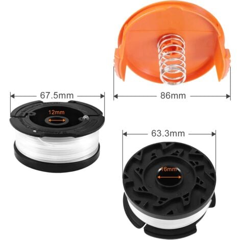 Trimmer spool for Black & Decker trimmers, 8 trimmer spools with 2 spool covers and 2 springs.pa_max 22-23 22 - Image 2