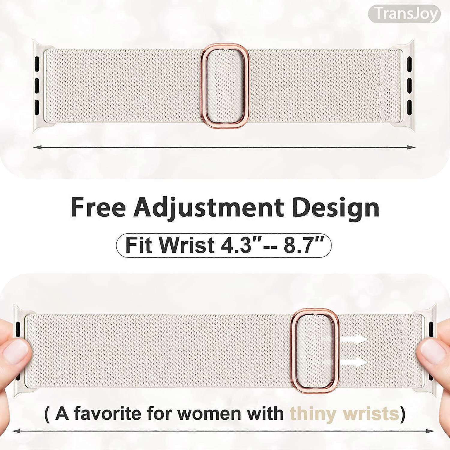 Nylon Stretch Band 5-Pack Compatible with Apple Watch 42mm 44mm 45mm Solo Loop Fabric Elastic Bracelet for Women Men - Image 3