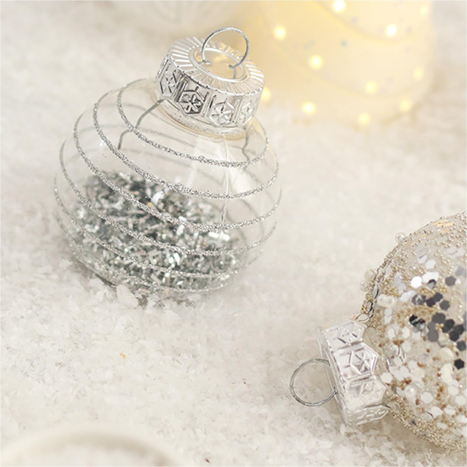 Set of 25 White Christmas Tree Ornaments Balls - Compatible with Max Brand - Image 4