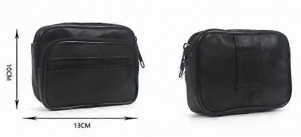 Genuine Leather Men's Waist Bag Pouch Belt Loop Card Holder Wallet with RFID Blocking - Image 5