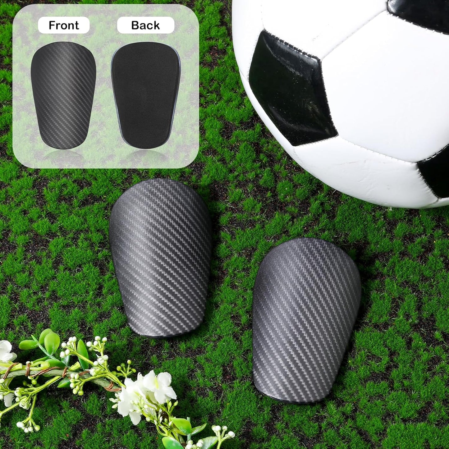 Football Shin Guards Dark Grey 9.5x4cm Youth Adult Shin Guards - Image 2