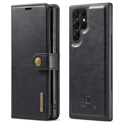 DG.MING Magnetic Wallet Case Compatible withSamsung Galaxy S22 Ultra Black 2-in-1