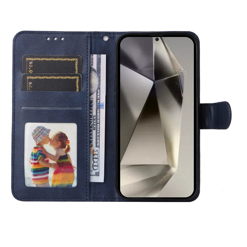 Compatible with Samsung S25 Ultra PU Leather Wallet Case Blue Samsung Multiple Colors - Image 3
