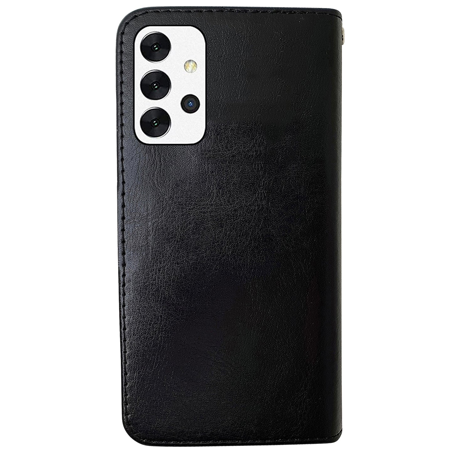 Compatible with Samsung Galaxy A32 5G Leather Case Black Protection Cover - Image 2