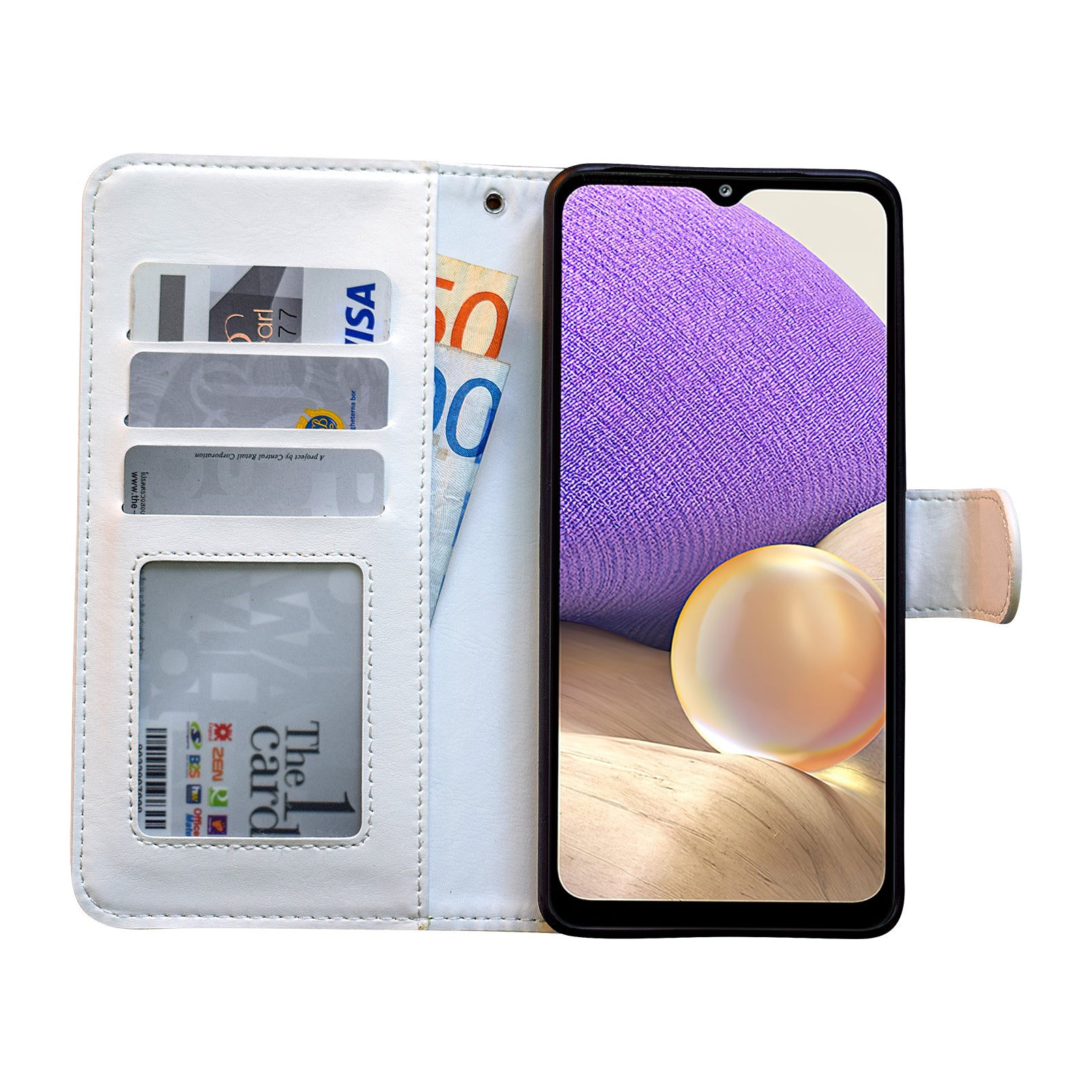 Compatible with Samsung Galaxy A32 5G Leather Case Protection White Max White - Image 5