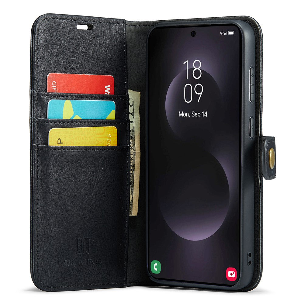 Magnetic Wallet for Compatible with Samsung Galaxy S25 Edge Black Case 2-in-1 with Card Holder - Image 2