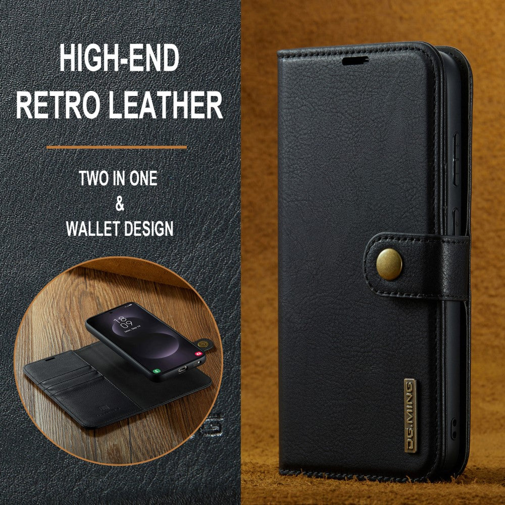 Magnetic Wallet for Compatible with Samsung Galaxy S25 Edge Black Case 2-in-1 with Card Holder - Image 7