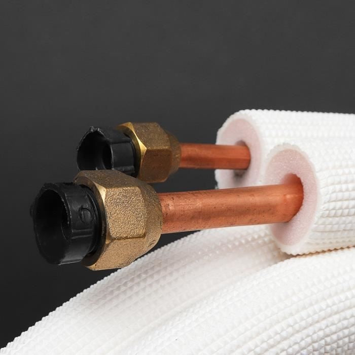 Air Conditioning Pipe 3M White Insulated Copper 1/4+3/8 with Brass Fitting Set Compatible with Tempsa - Image 3