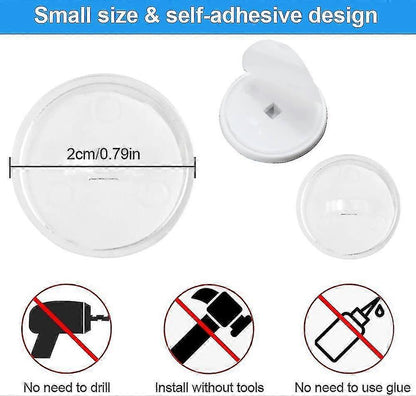Shibaod_max 50 pcs 20mm Self-Adhesive Ceiling Hooks, Wall Hooks for Suspension, No Drilling Needed, White Plastic Hooks - Image 2