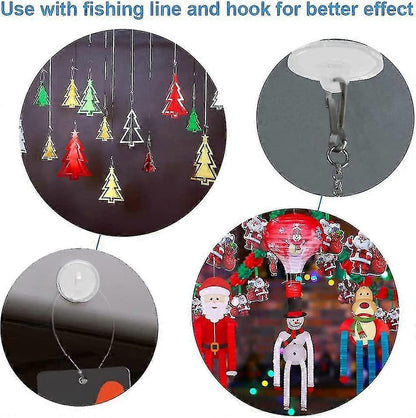 Shibaod_max 50 pcs 20mm Self-Adhesive Ceiling Hooks, Wall Hooks for Suspension, No Drilling Needed, White Plastic Hooks - Image 4