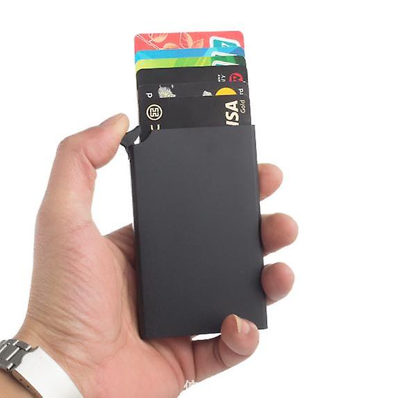 Men's Minimalist Slim Metal RFID Blocking Card Holder Wallet Contactless Card Protector - Image 2