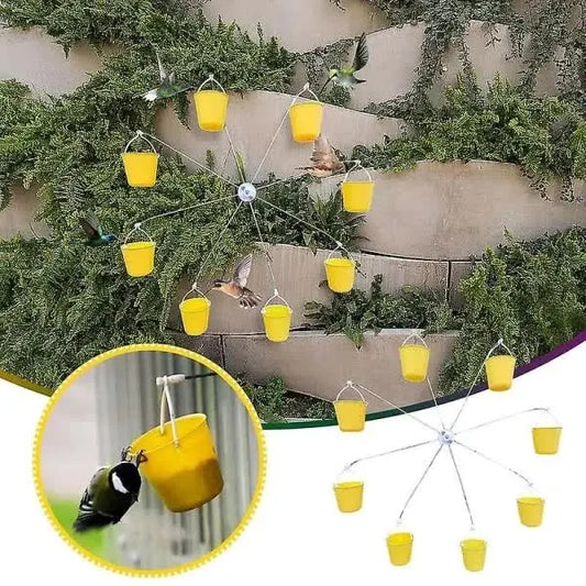 Bird Feeder Carousel Toy With Water Bottle and Food Dish - Image 2