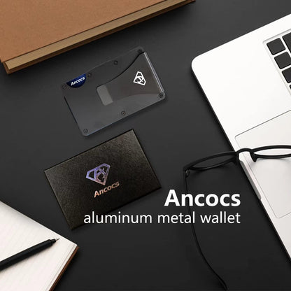 Metal Wallet Credit Card Holder with Storage Pouch - Image 2