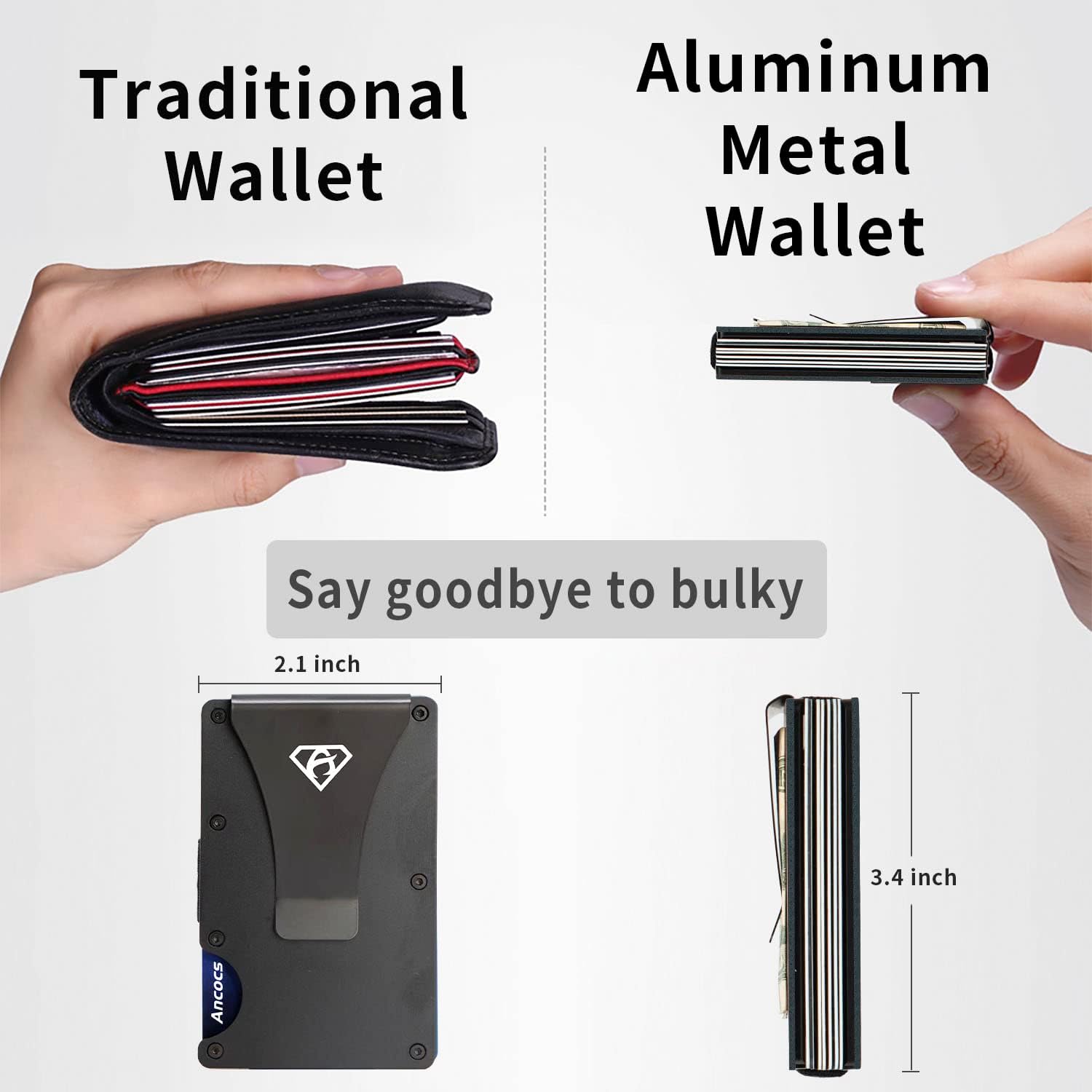 Metal Wallet Credit Card Holder with Storage Pouch - Image 4