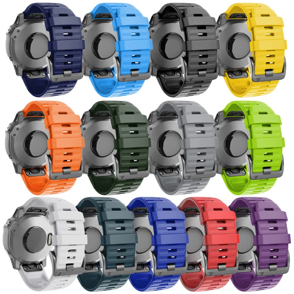 Silicone Strap for Garmin Fenix 7X 7 Pro Solar 6X 6 Sapphire 5 5X Plus 3 3HR Epix Compatible with Garmin QuickFit 22mm 26mm Army Green Watch Band - Image 7