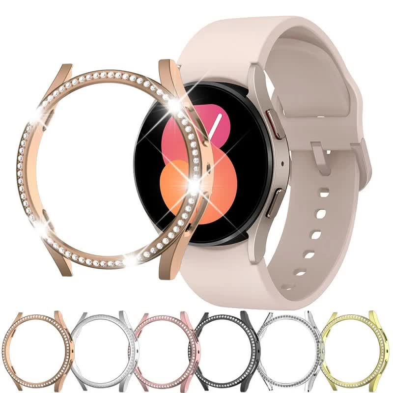 Compatible with Samsung Galaxy Watch 6 5 4 40mm 44mm Case PC Clear Bumper with Diamond Coating for Single Row Shiny Protection - Image 2