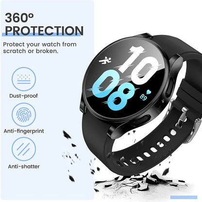 Compatible with Samsung Galaxy Watch 4 5 6 Screen Protector Case 40mm 44mm with Silicone TPU Bumper Black Galaxy Watch6 44mm - Image 3