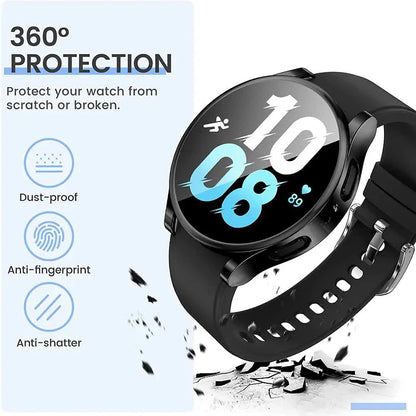 Compatible with Samsung Galaxy Watch 4 5 6 Screen Protector Case 40mm 44mm with Silicone TPU Bumper Black Galaxy Watch6 44mm - Image 3