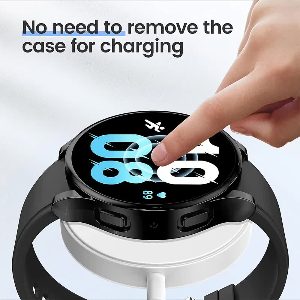 Compatible with Samsung Galaxy Watch 4 5 6 Screen Protector Case 40mm 44mm with Silicone TPU Bumper Black Galaxy Watch6 44mm - Image 6
