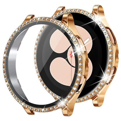 Mesh Loop Stainless Steel Strap Bling Case Gold Set Compatible withSamsung Galaxy Watch 4 5 6 40mm 44mm - Image 3