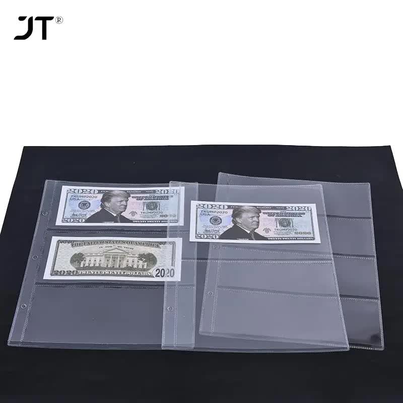 10 pcs/1 pc 3-compartment loose leaf banknote album page collector holder 1pc 3-slot 80x177mm - Image 6