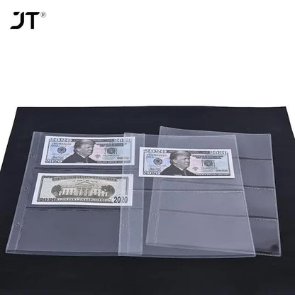 10 pcs/1 pc 3-compartment loose leaf banknote album page collector holder 1pc 3-slot 80x177mm - Image 6